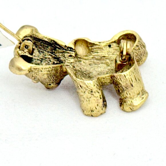 Vintage Gold Tone Teddy Bear Brooch Marshall Fields - NWT - Picture 5 of 6